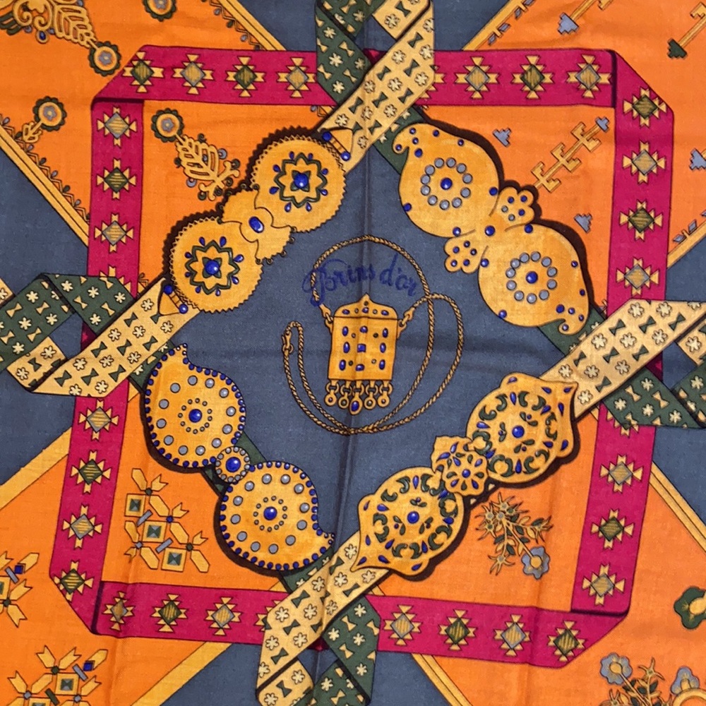 Hermes Brins d'or shawl 140 cm x 140 cm - Picture 3 of 12